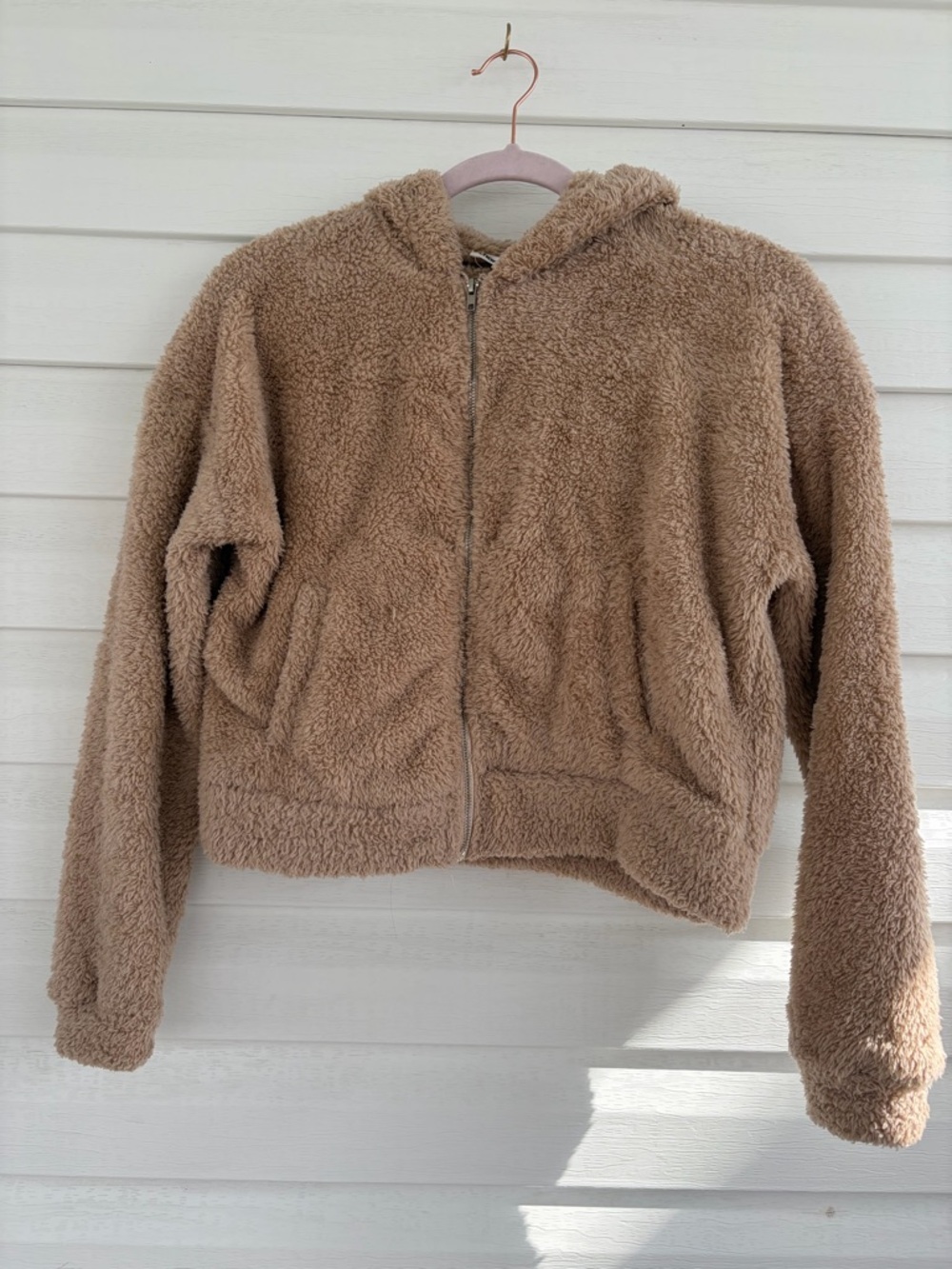 Charlotte Russe Tan Fuzzy Jacket
